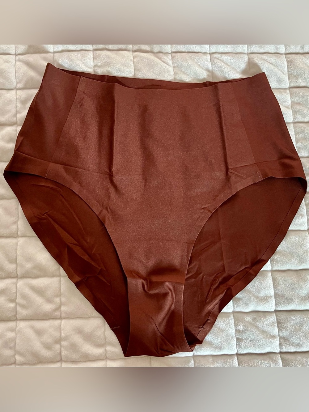 Truekind Women's Brown Seamless Stretch Mid-Waist Brief Panty